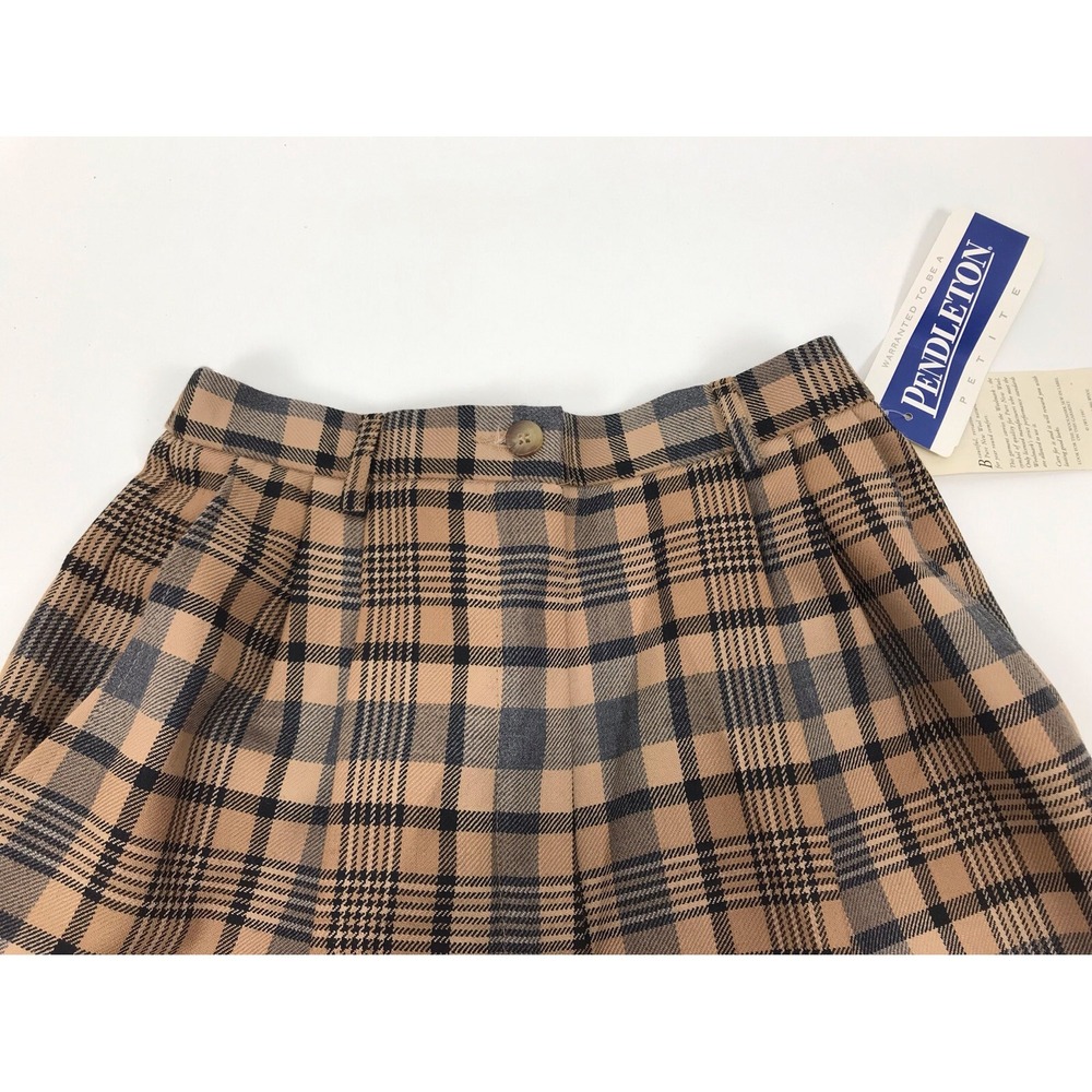 Pendleton Plaid Shorts Womens Size 6 Petite Pleated USA Vintage High Waist - Picture 5 of 8